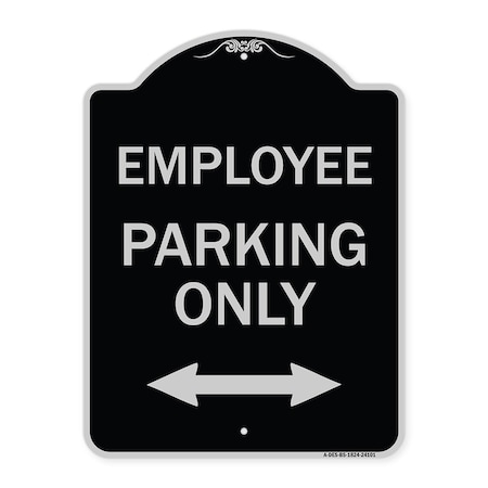 Signmission Employee Parking W/ Bi-Directional Arrow Heavy-Gauge Aluminum Sign, 24" x 18", BS-1824-24101 A-DES-BS-1824-24101